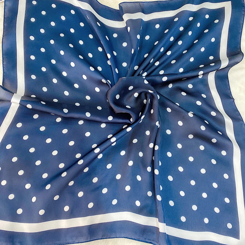 Wholesale Classic Wild Pure Color Small Wave Dot Square Scarf Korean 70cm Decorative Shawl Scarves