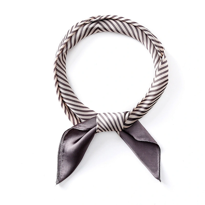 70cm Small Square Scarf Silk Lady Silk Style Striped Polka Dot Professional Decoration Bag Printing Small Scarf