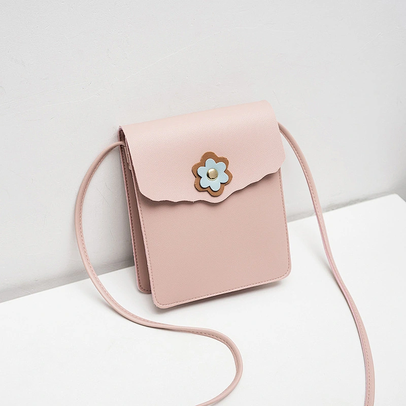Fashion Retro Small Square Bag Flower Decoration Shoulder Bag Female Crossbody Bag