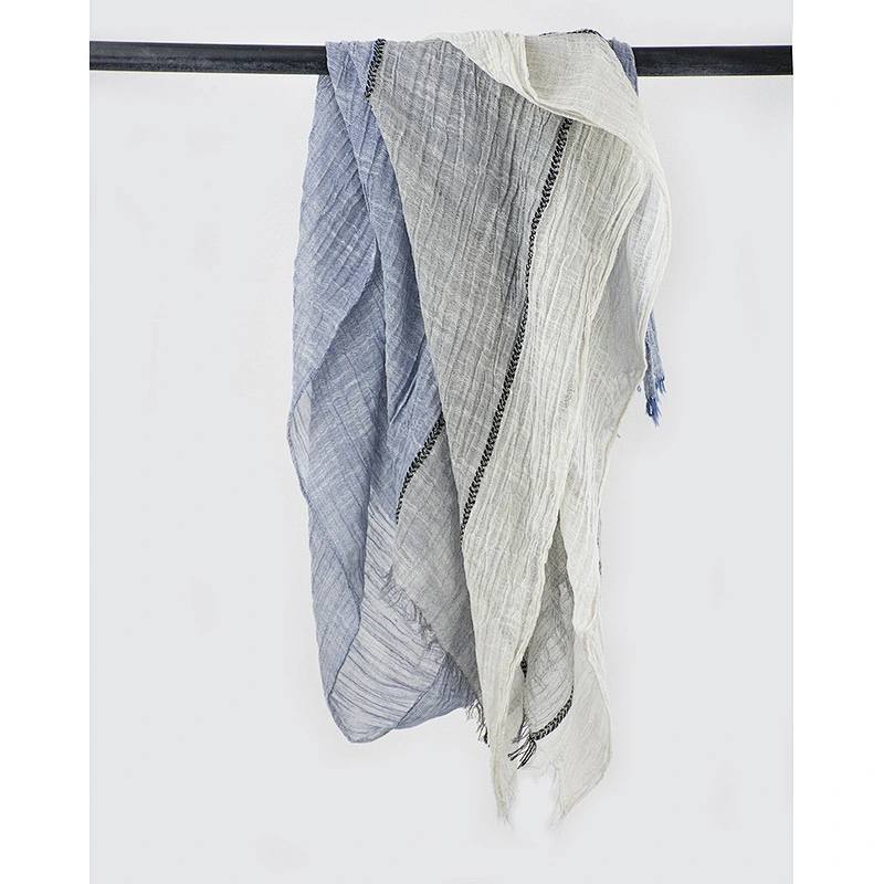 New Korean Style Autumn Winter Art Style Stitching Cotton And Linen Scarf Wholesale