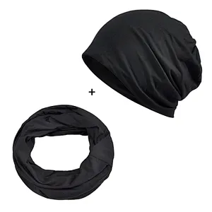 Solid Color Hat Brand Autumn Winter Dual-Use Design Hats For Ladies Thin Beanies Women Scarf Face Mask