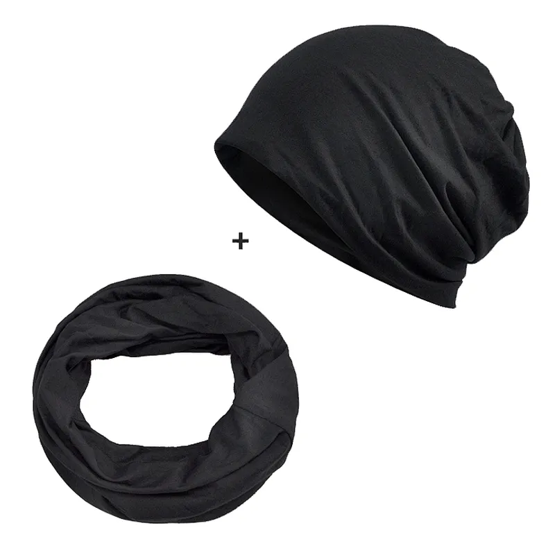 Solid Color Hat Brand Autumn Winter Dual-Use Design Hats For Ladies Thin Beanies Women Scarf Face Mask