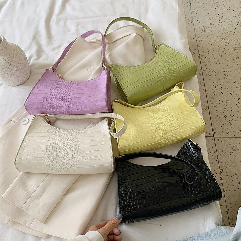 Women Handbag Retro Vintage Small Triangle Square Bags Leather Shoulder Bag Solid Color Tote Bag
