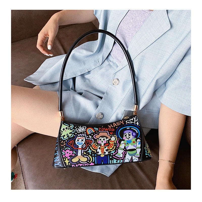 Underarm Bag 2020 New Trendy Ins Female Bag Personality Graffiti Portable Shoulder Bag