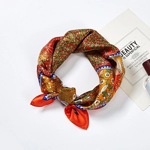 New tree printed silk sunscreensquare scarf women muslim small silk square neck scarf