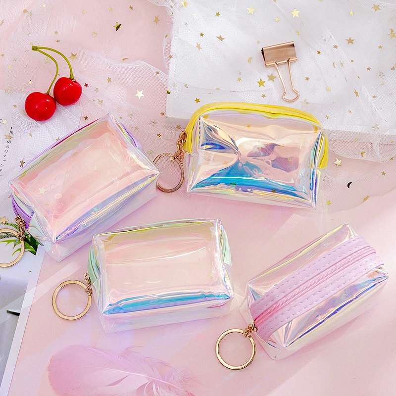 Korea creative net red girl heart laser coin purse mini cute portable coin storage bag small cosmetic bag