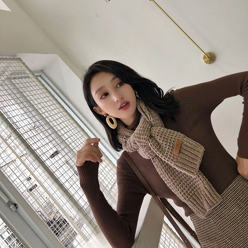 New Autumn Winter Warm Thick Chenille Scarf Female Korean Version Cute Japanese Student Knitted Scarf