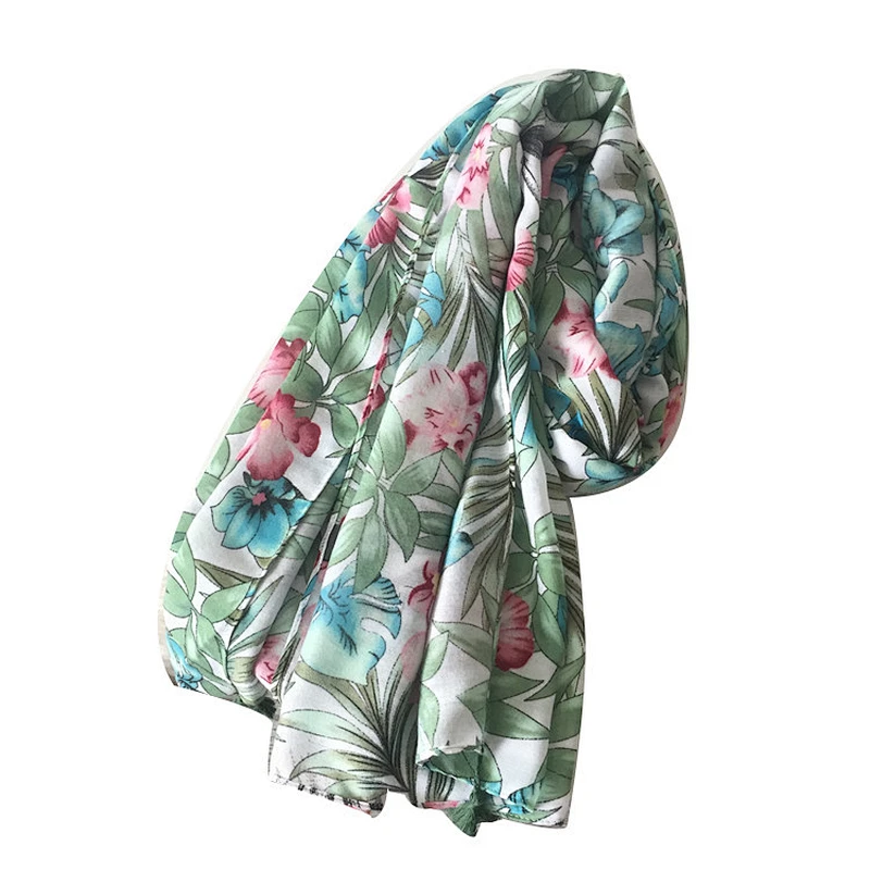 China style long women scarf custom printed cotton dupatta ladies scarves shawls