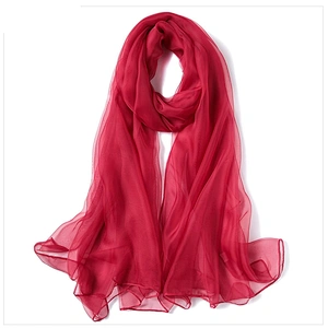 New Design Soft Chiffon Scarf Beach Towel Oversize Solid Color Chiffon Scarf Ice Silk Premium Voile Scarf