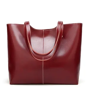 2020 Customized Vintage Casual Satchel for Women Laptop Bag Fashion Ladies PU Leather Tote Bag Shoulder Handbags