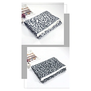 Fashion Winter Cashmere Scarf Female Leopard Print Jacquard Air Conditioning Shawl Thickening Keep Warm Shawls