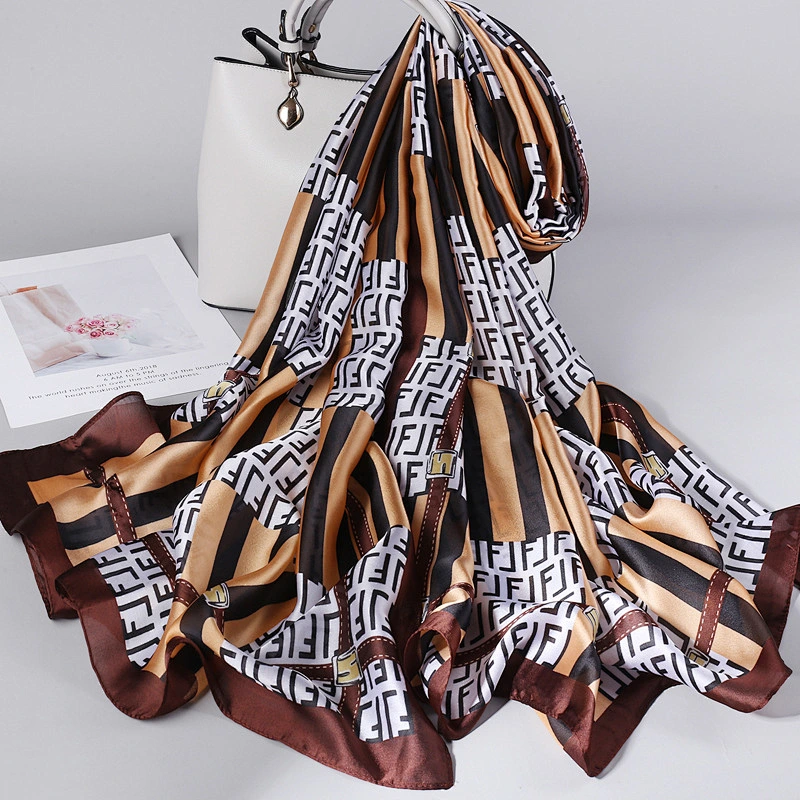 Factory Direct New Silk Scarf Female Mother Gauze Sunscreen Wild Scarf Summer Thin Long Shawl