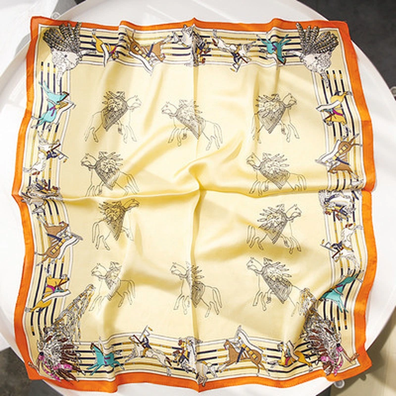 New small square scarf female professional decoration knight printed fashion luxury silk polyester square scarf