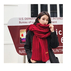Korean Version 2021 Wool Scarf Women Autumn Winter New Wild Dual-Use Thickened Warmth Student Ins Girl Shawl