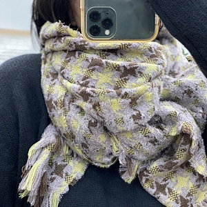 American Style Feather Yarn Scarf Women Shawl Winter Wild Star Retro Scarf Thick Warm Scarf