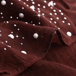 Fashionable Candy-colored Hot Rhinestone Porcelain Oversized Cotton Starry muslim scarves plain hijab scarf cotton