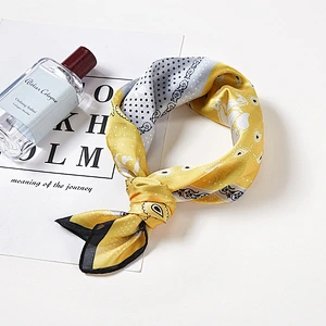 Decorative wave point sunscreenscarf small square scarf colorful  silk square scarf women printed