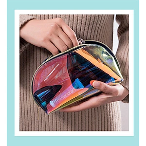 Transparent Bag Custom Personalized Waterproof Glitter Zipper Pouch Holographic Bag Cosmetic Bag