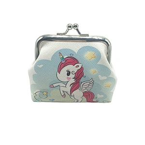 New unicorn cartoon small coin purse children's creative short wallet printing mini coin bag