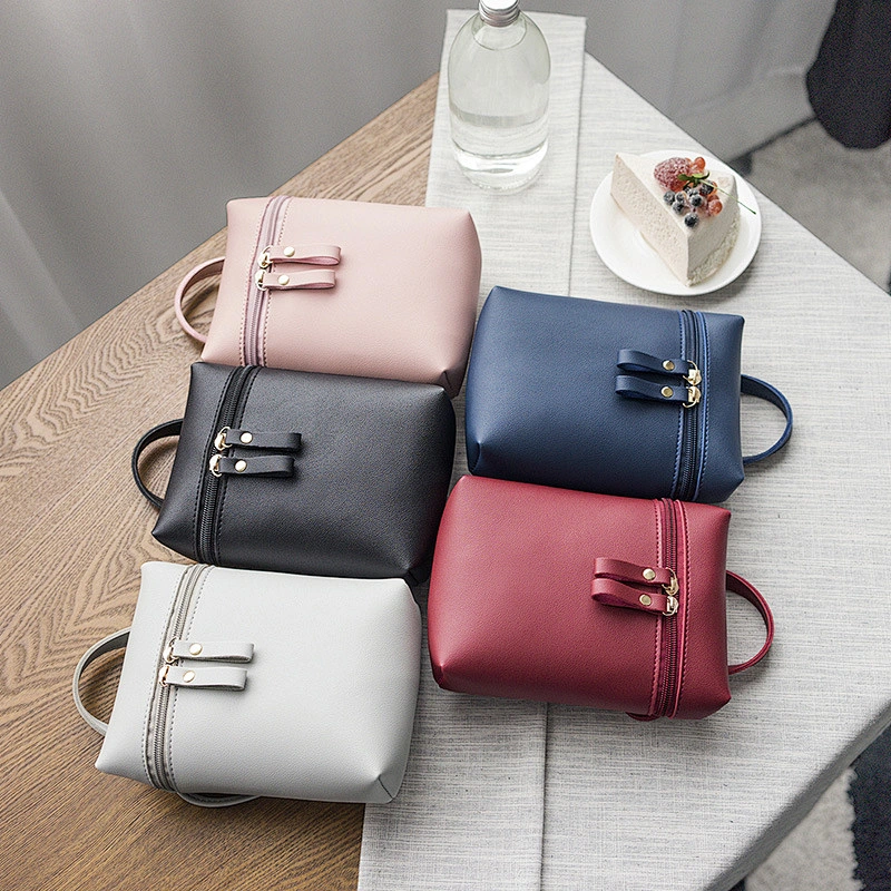 Fast Shipping PU Leather Ladies Simple Casual Shoulder Messenger Bag Small Change Mobile Phone Crossbody Bucket Bag