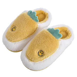 children's cotton slippers female cute cartoon indoor home plus velvet warmth non-slip parent-child baby cotton slippers