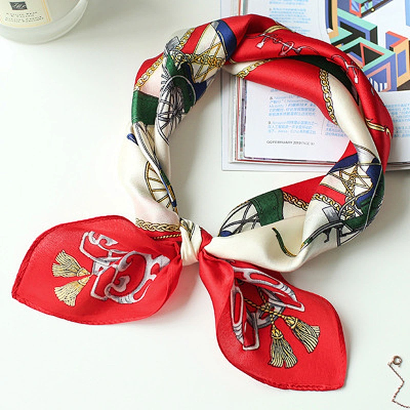 wholesale printing Satin Female silk small women silk square head scarf