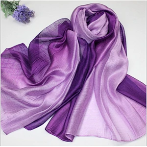 New silkworm silk gradient scarf silk cotton long scarf shawl female spring and autumn scarf