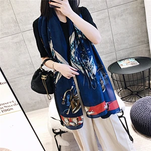 Wholesale Custom 2020 Fashion Design Satin Rectangle Scarf Women Digital Print Silk Scarf 90x180