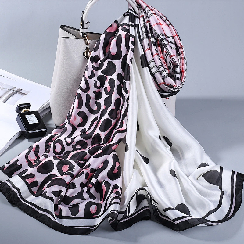 2020 New Leopard Print Polka Dot Silk Scarf Women Spring Autumn Korean Scarf Warm Long Shawl Scarf