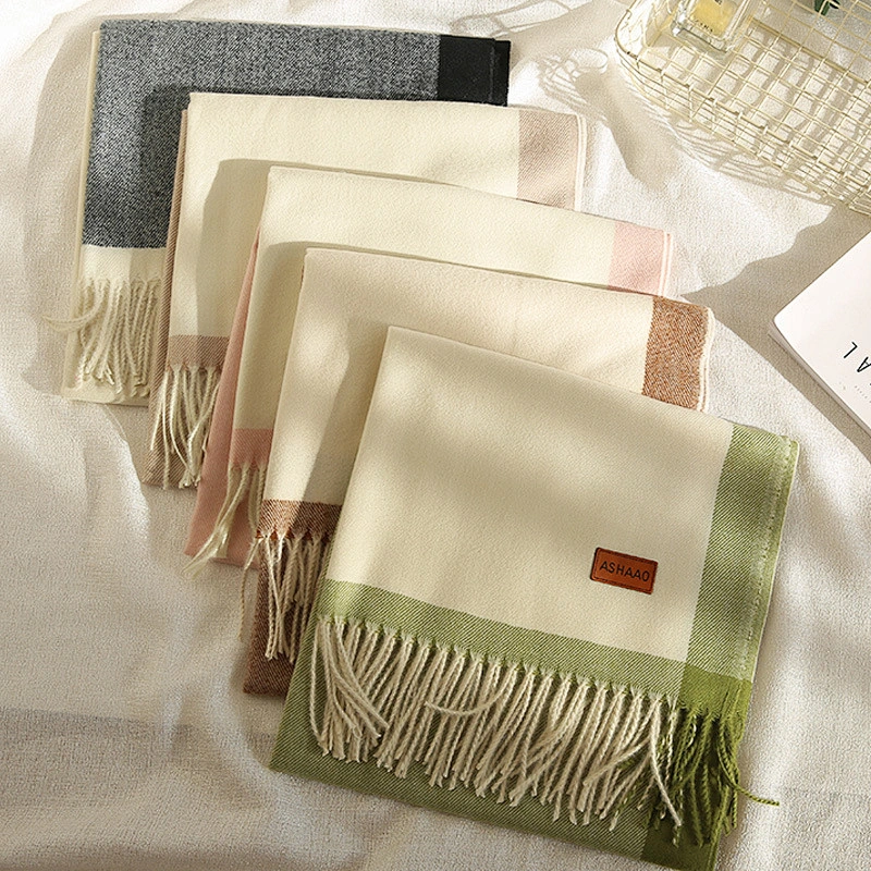 Wholesale Korean Version Lovers New Striped Lattice Cashmere Scarf Women Trend Scarf Thick Warm Scarf