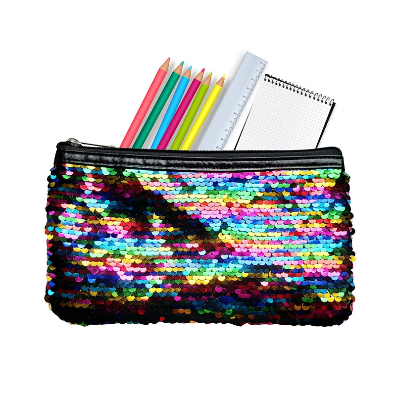 Custom Flip Reversible Sequin Girls Shiny Cosmetic Pouch Glitter Coin Purse Makeup Bags For Girls