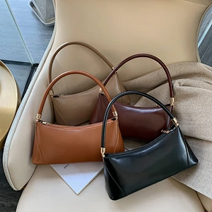 High Quality PU Ladies Fashion Underarm Bags Female Simple Retro Handbag For Women Shoulder Bag
