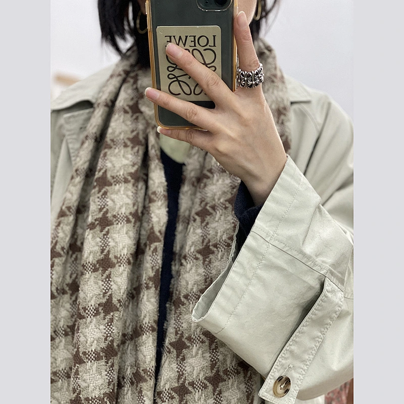 American Style Feather Yarn Scarf Women Shawl Winter Wild Star Retro Scarf Thick Warm Scarf