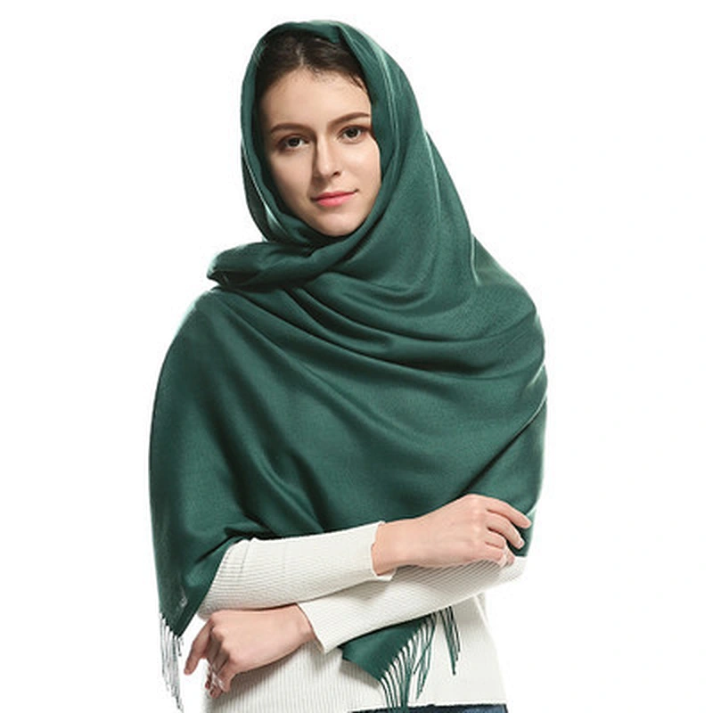 2020 thickened autumn winter cashmere scarf solid color women's shawls tassels warm cashmere scarf hijab