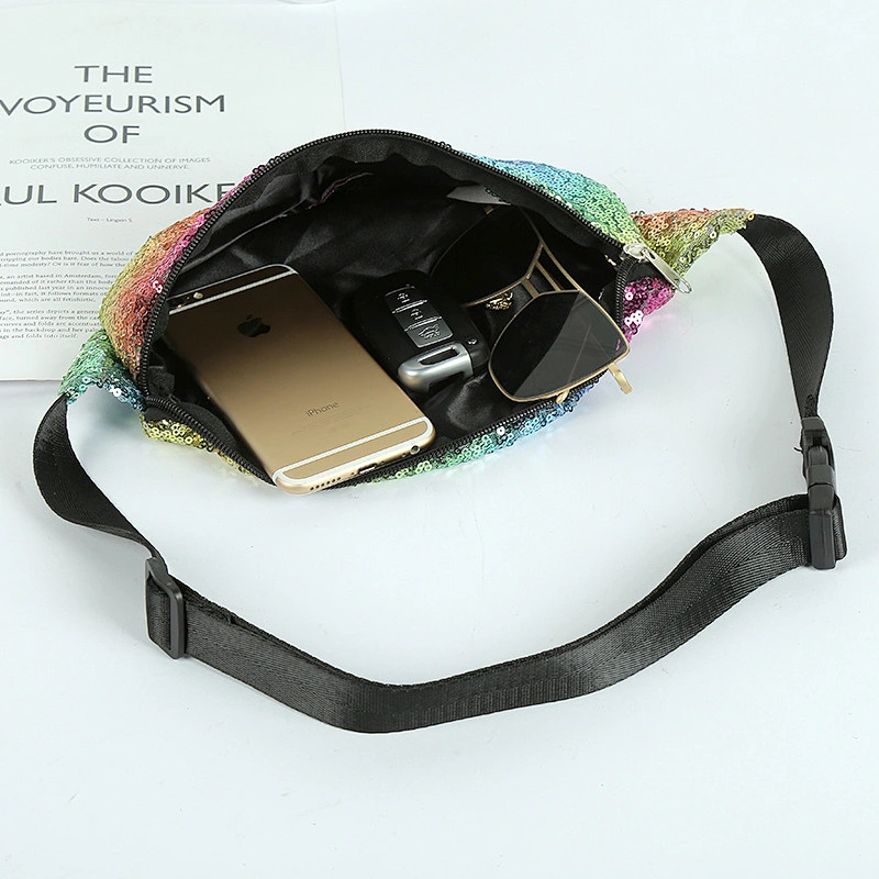 Mermaid Colorful Sequin Women'S Bag, Sports Leisure Waist Bag, Multi-Function Large Capacity Waist Bag Wholesale
