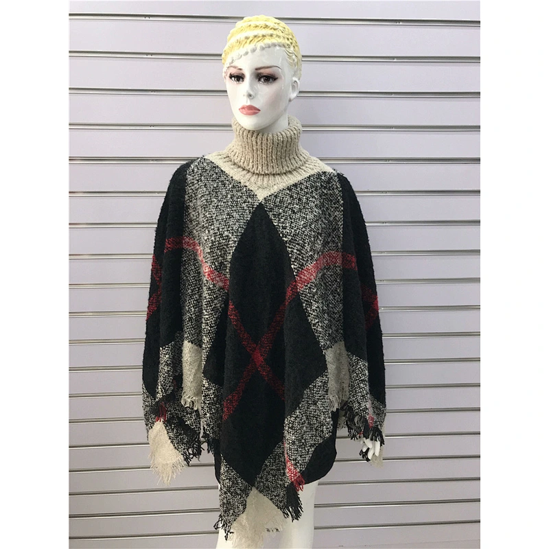 2020 New Wholesale Ladies Cape Shawl Autumn Winter Dual-Use Thick Plaid Scarf