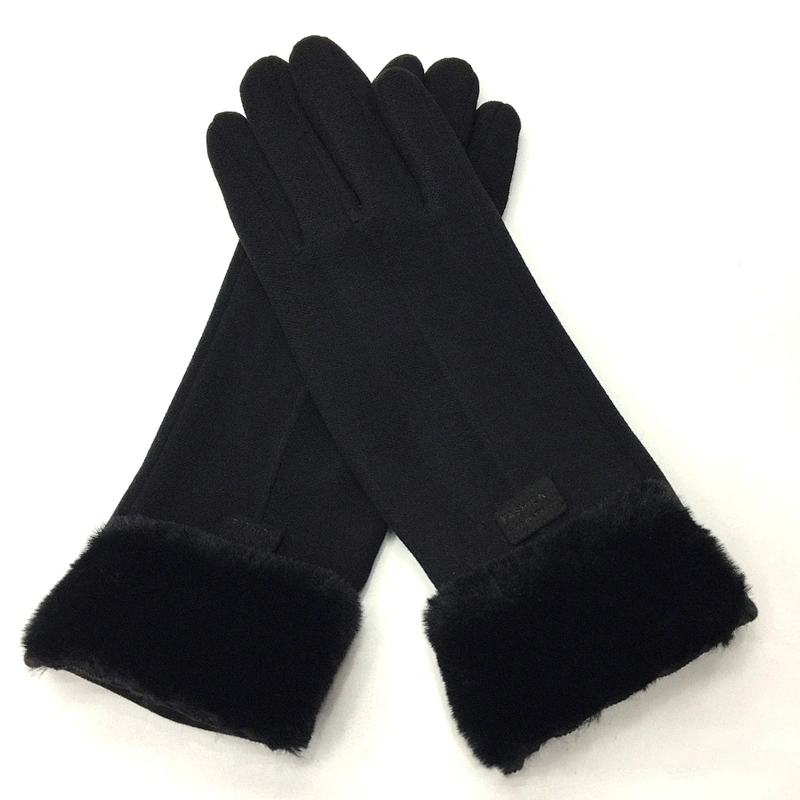 2020 Womens Full Finger Glove Ladies Fashionable Fur Winter Outdoor Sport Warm Gloves Luvas Femininas