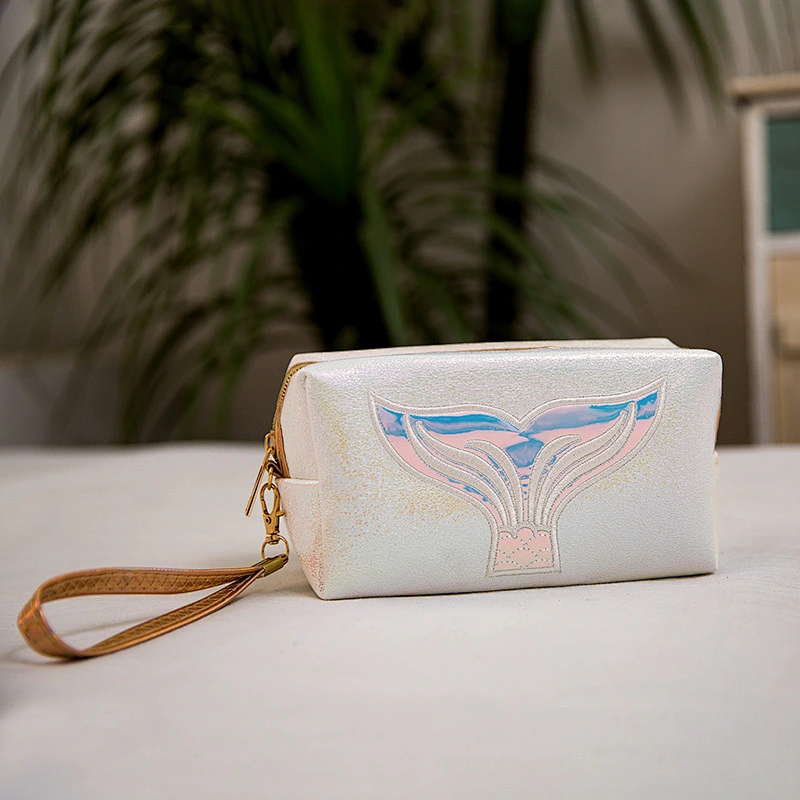 6 Color Mermaid Tail Cosmetic Bag Pu Leather Laser Waterproof Bag Portable Multi-functional Make Up Bag