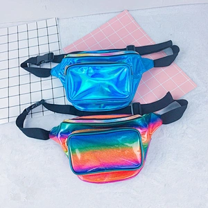 Ladies new laser PU sports waist bag chest bag multifunctional color single shoulder messenger outdoor wholesale customization