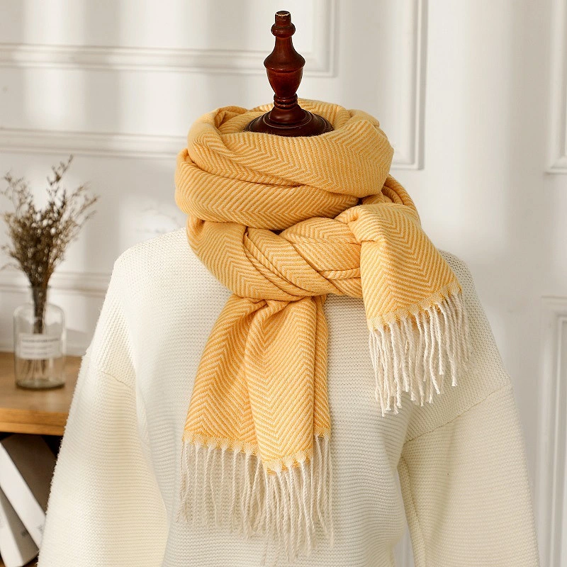 Autumn Winter New Herringbone Scarf Women Korean Version Cashmere Thick Shawl Warm Collar Scarf Wholesale
