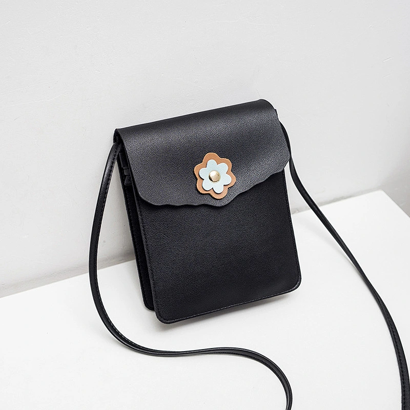 Fashion Retro Small Square Bag Flower Decoration Shoulder Bag Female Crossbody Bag