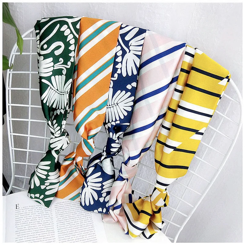 Custom Printed Spring Autumn Versatile Double-Sided Decorative Fashion Small Silk Scarves