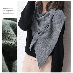 2021 Autumn Winter Plain Color New Ladies Triangle Small Scarf Perforated Hollow Shawl Scarf
