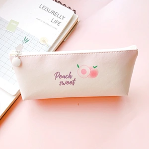 Japanese Creative Large-Capacity Pencil Case Female Simple Korean Cute Peach Children Stationery Bag