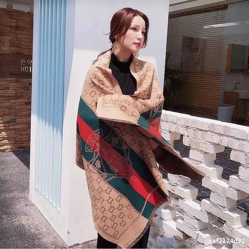 75*175CM Brand Double Side Scarf Winter Silk Poncho Women Pattern Designer Female Long Shawl