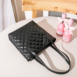 New Style Black Tote Bags Textured Handbag Ladies Wild Single-Shoulder  Bag Foreign Style Bag