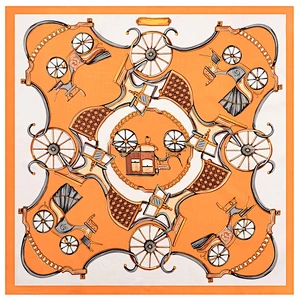 60cm Silk Twill Classic Carriage Ladies New Small Square Scarf