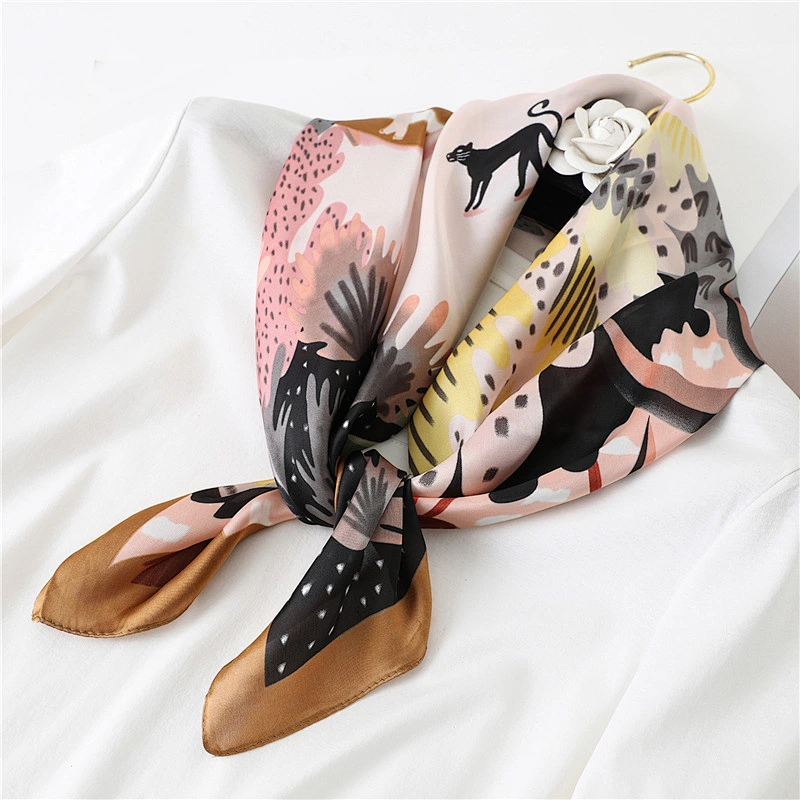 Printed scarf female spring and summer thin section decorative scarf fashion wild small square scarf autumn and winter warm prof