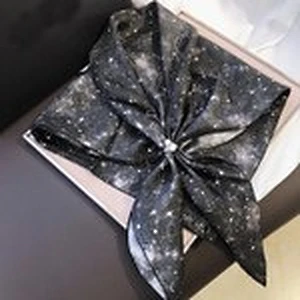 Wholesale Custom Multifunctional Starry Sky Pattern Thicken Silk Square Scarf Shawl