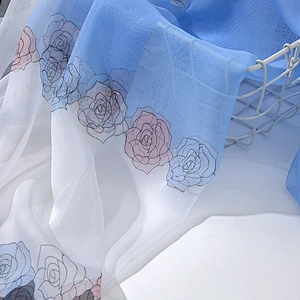 2020 new printed silk scarf summer sunscreen ice silk shawl beach towel seaside long shawl scarf